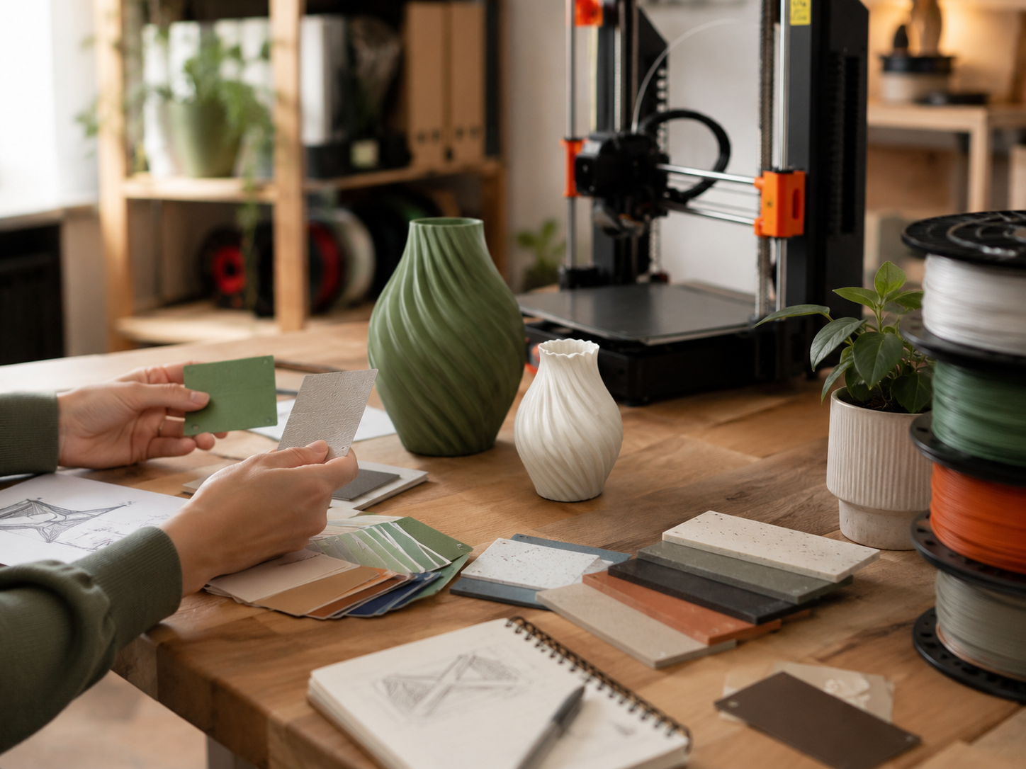 Taller de impresión 3D personalizada SSM CREA en Pontevedra — materiales, colores y piezas a medida