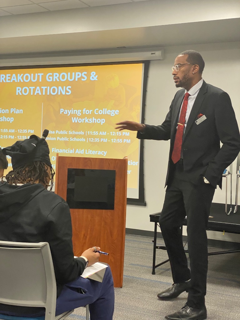 Antonio speaking to a group