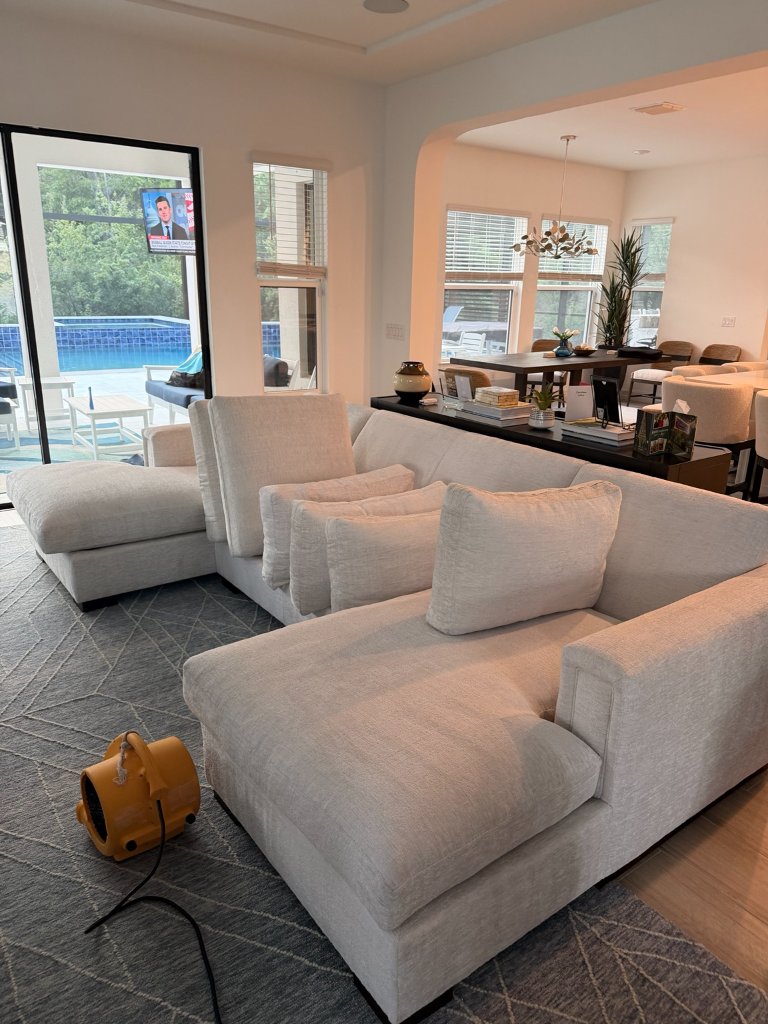 Upholstery cleaning before and after in Tampa Palms FL