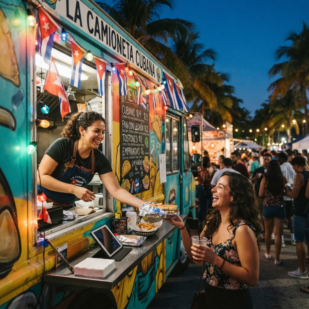 Family food truck event at Miami park