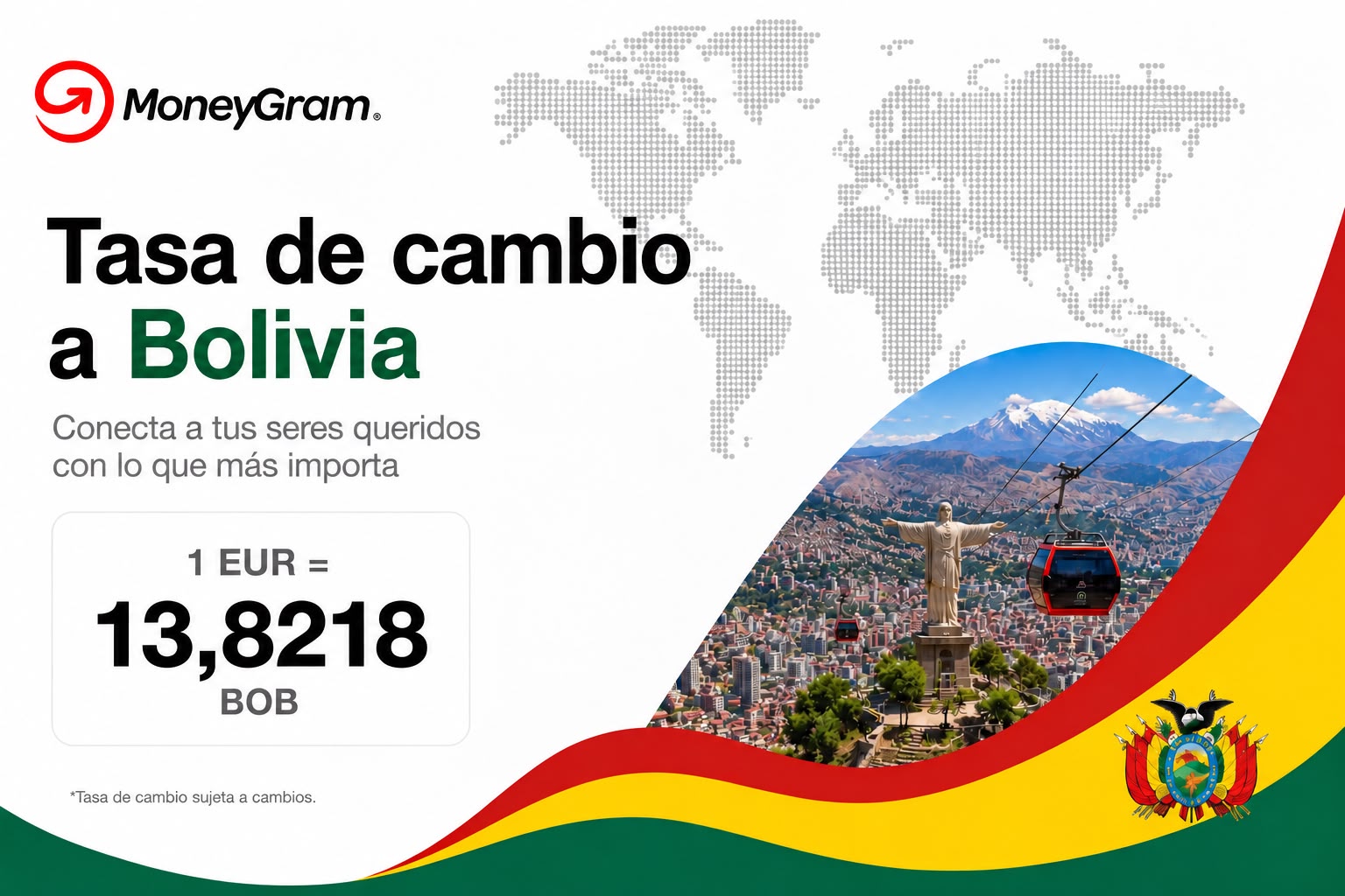 Envío de dinero a Bolivia con MoneyGram