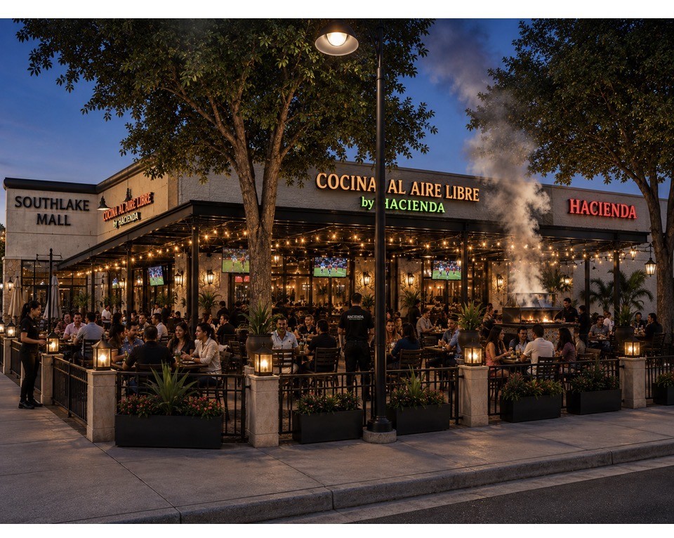 Conceptual mockup of Cocina al Aire Libre by Hacienda at Southlake Mall