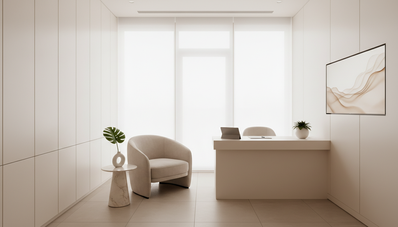 Interieur van de behandelkamer bij Mavora Clinic