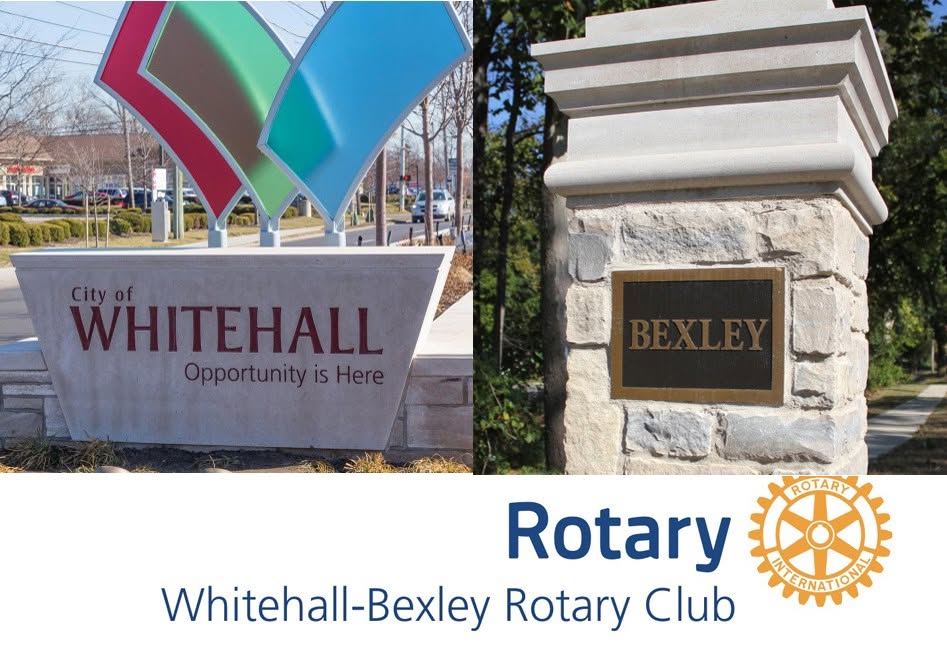Whitehall and Bexley community signs — representing the communities the Rotary Club serves