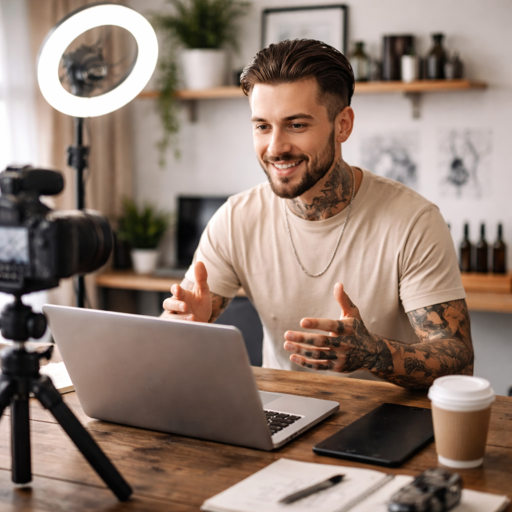 Creator produzindo conteúdo