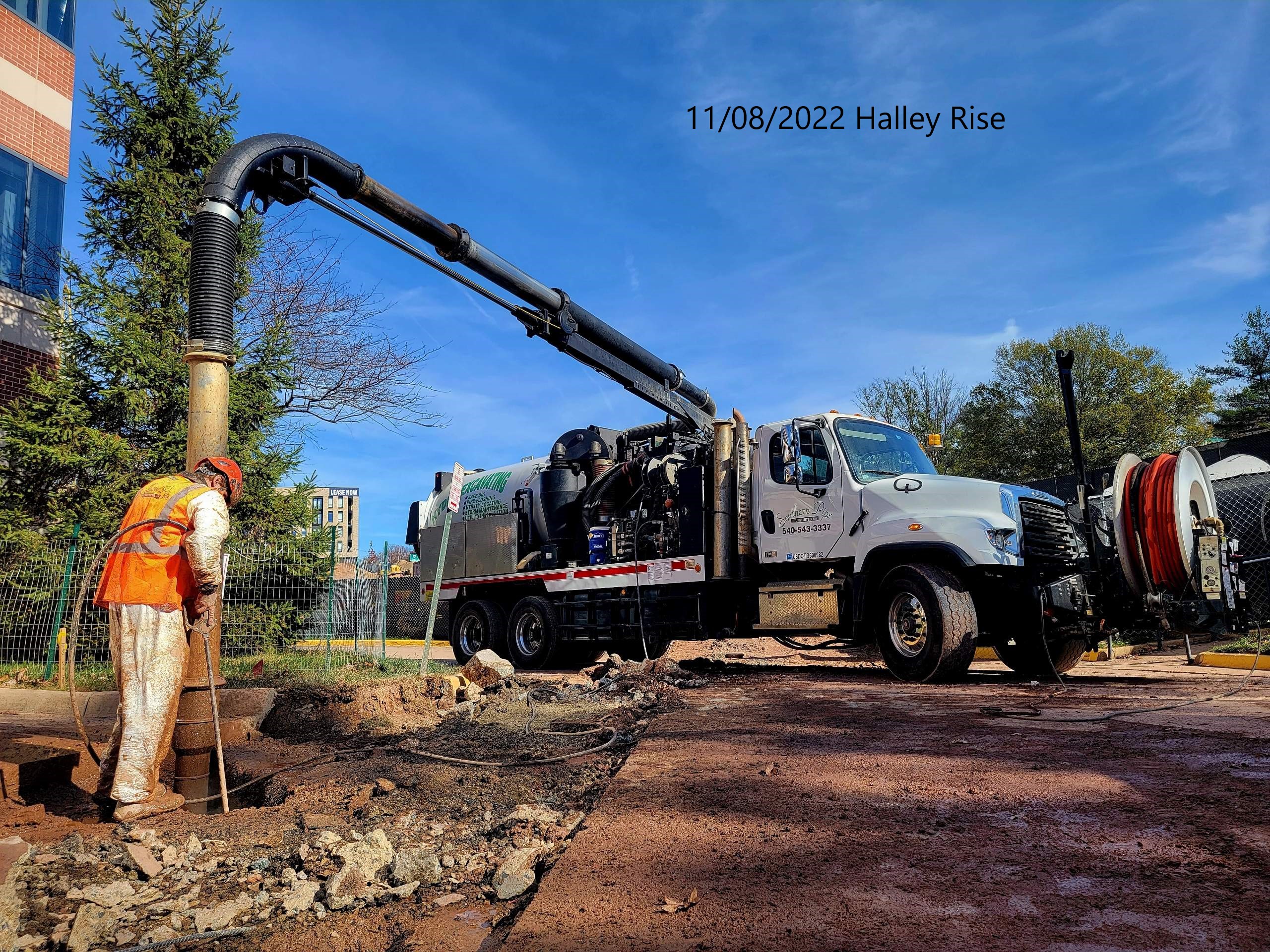 Southern Pipe Unlimited hydro-excavation truck operating on site
