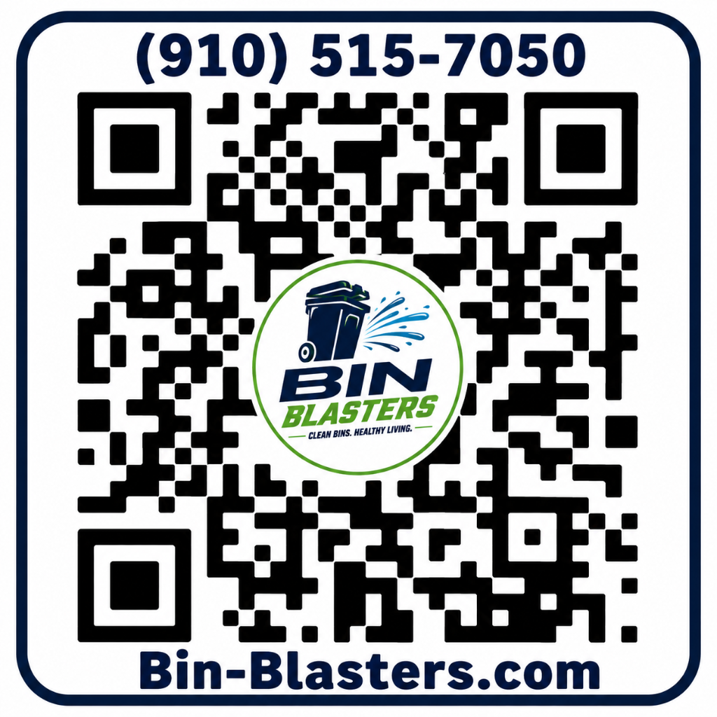 Bin-Blasters QR code — scan to call (910) 515-7050