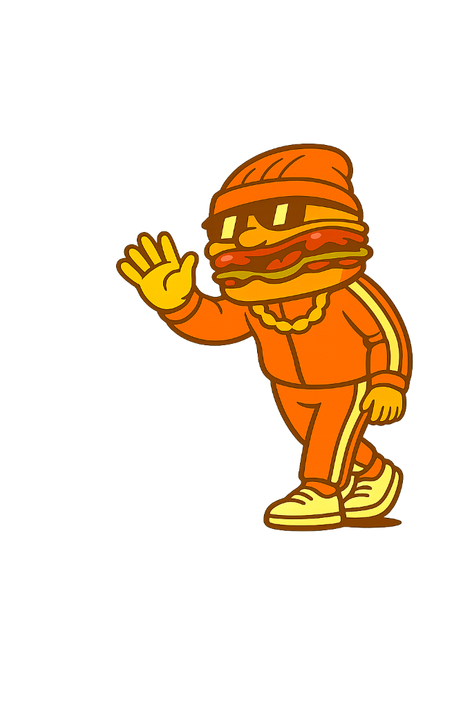 Smashie, the Flavor Isle mascot, waving hello