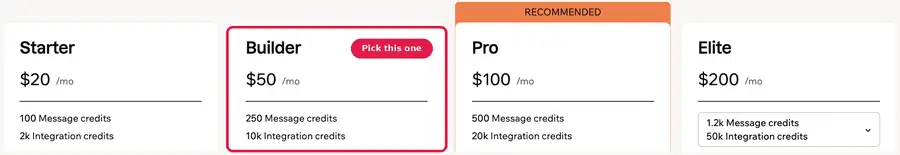 Pick Builder, $50/month
