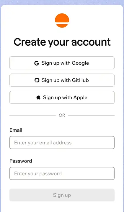 Create your account