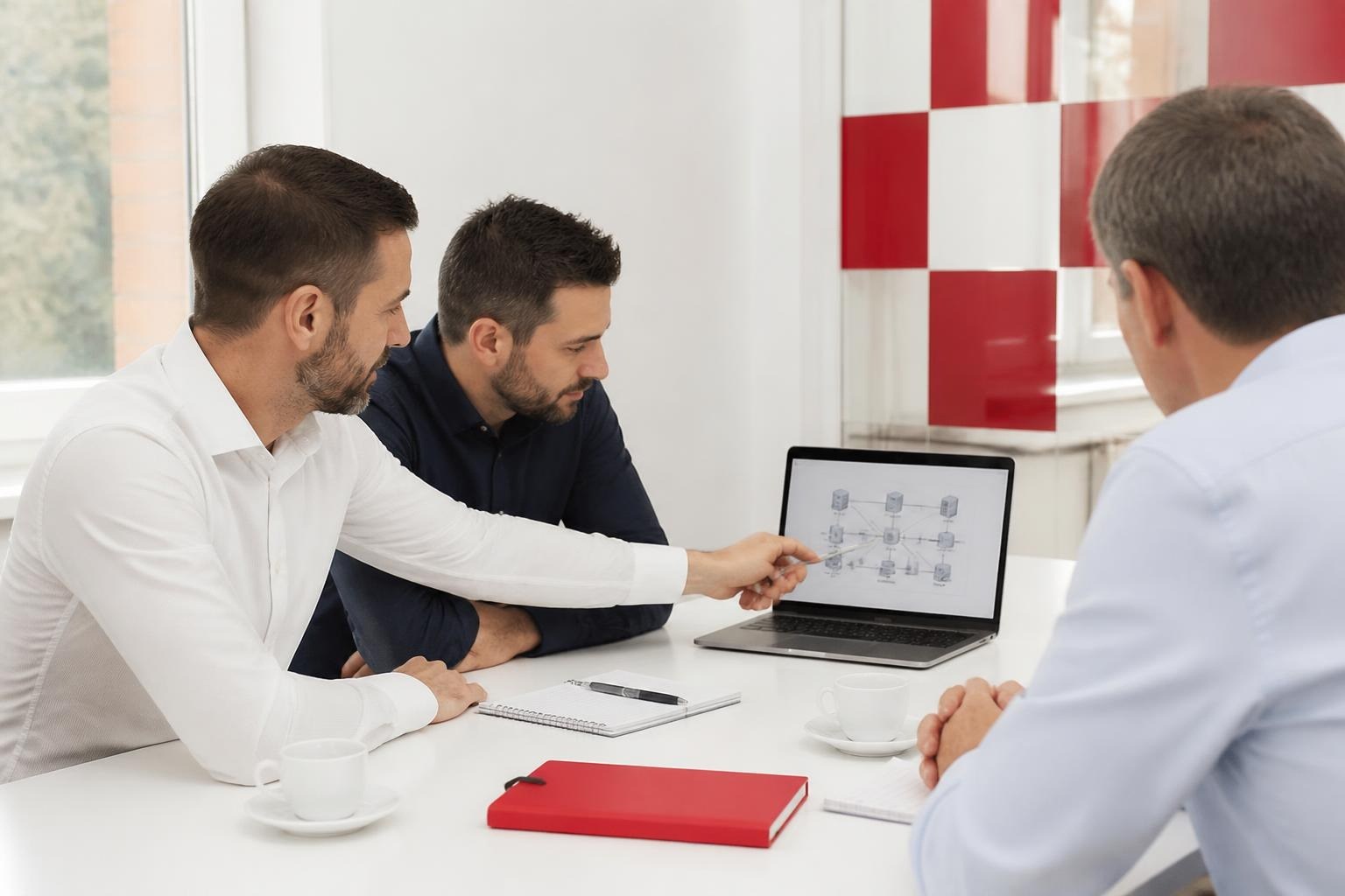 Consultants Avialys en rendez-vous d'audit avec un dirigeant