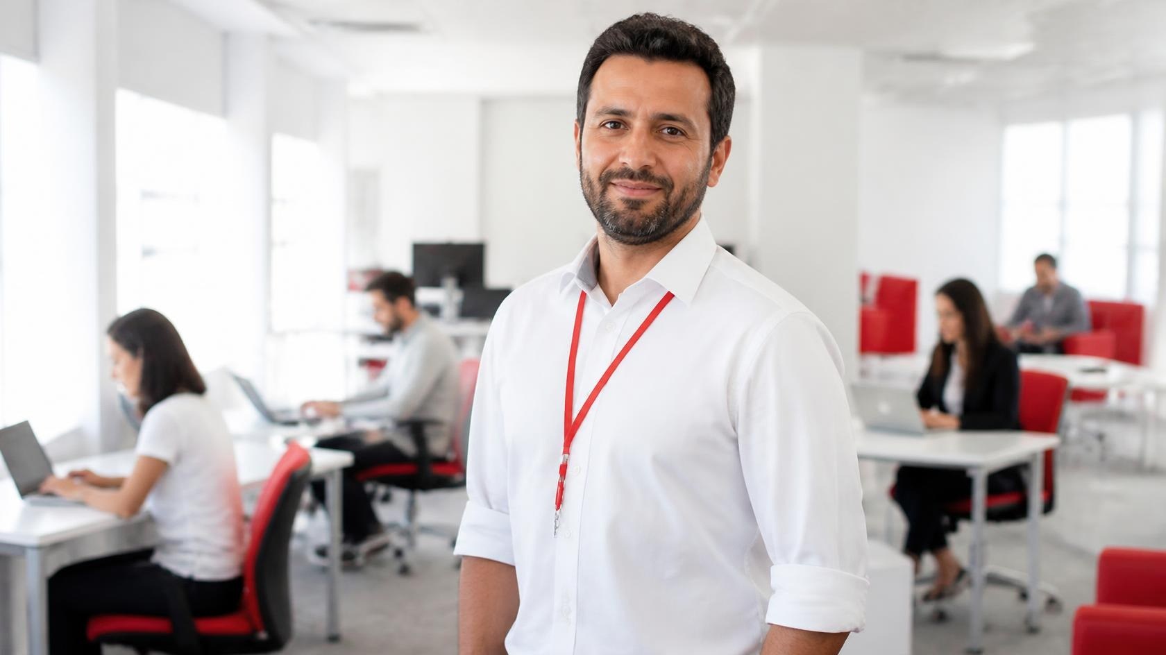 Consultant Avialys dans les bureaux d'une entreprise cliente