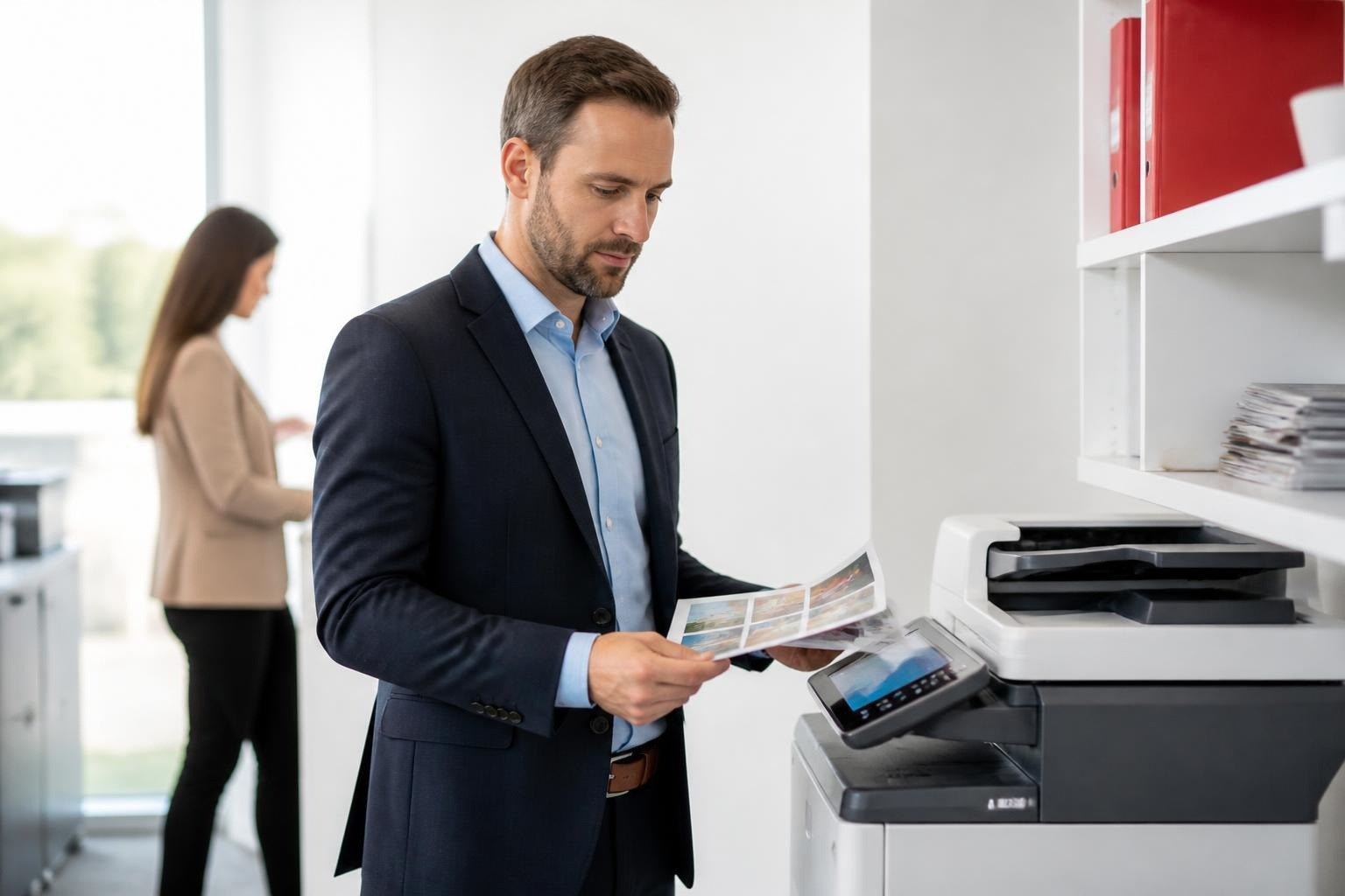 Expert Avialys présentant une solution d'impression professionnelle