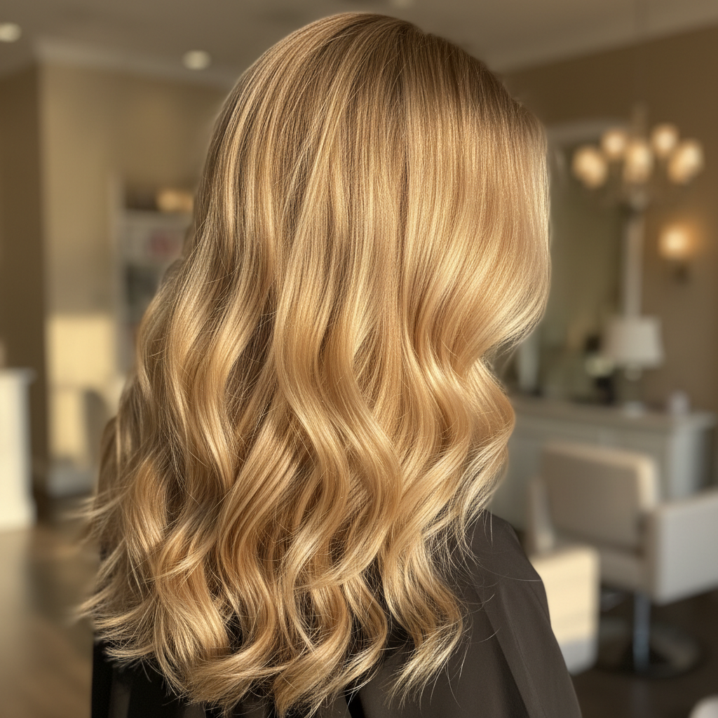 Level 5 To Lived-In Blonde — after, by Steph at Salon D Dallas