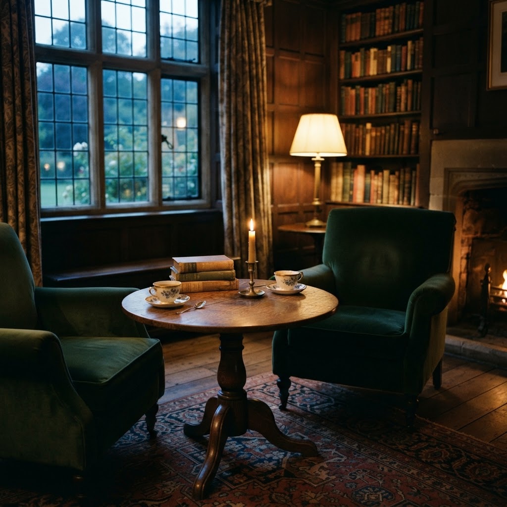 A gathering room set for conversation inside Sophia's House