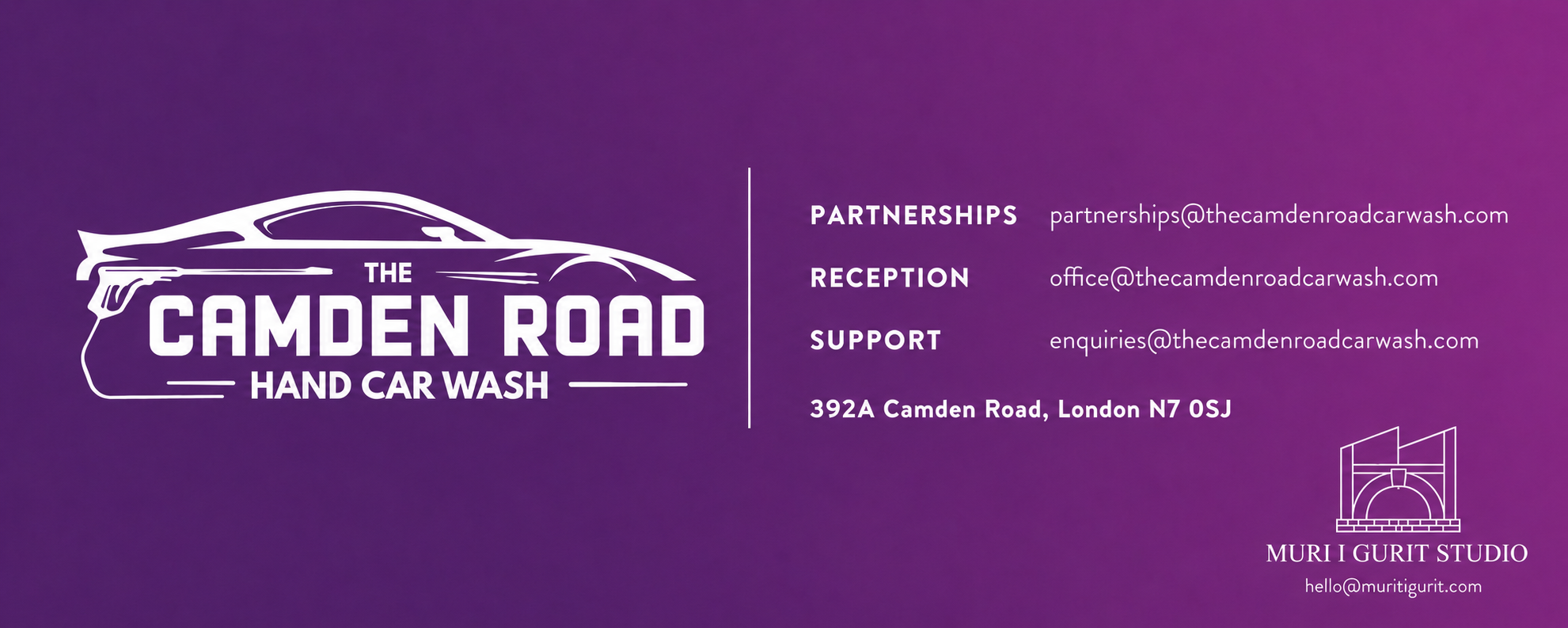 The Camden Road Hand Car Wash contact card