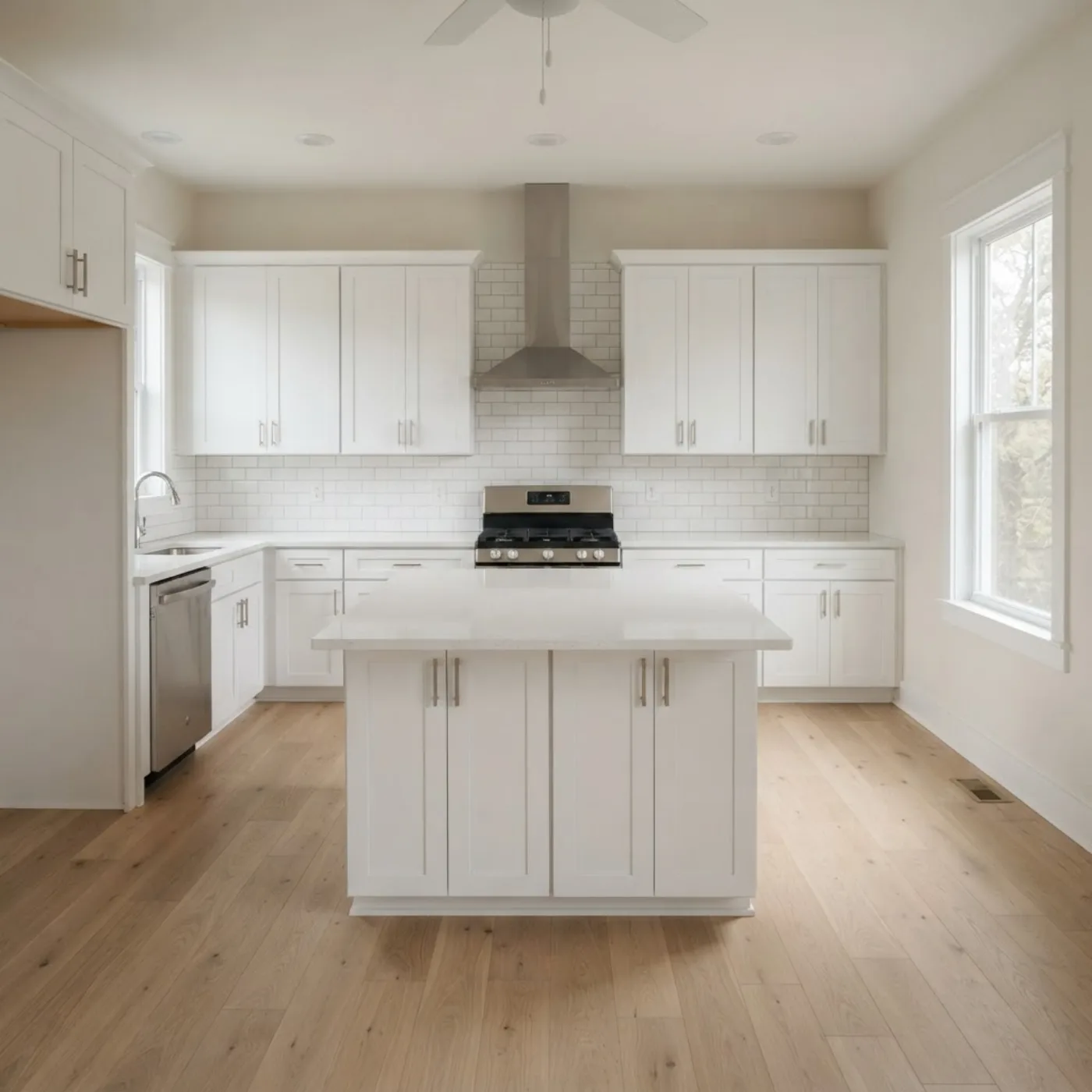 Kitchen in a new build, Ammon — after the final clean