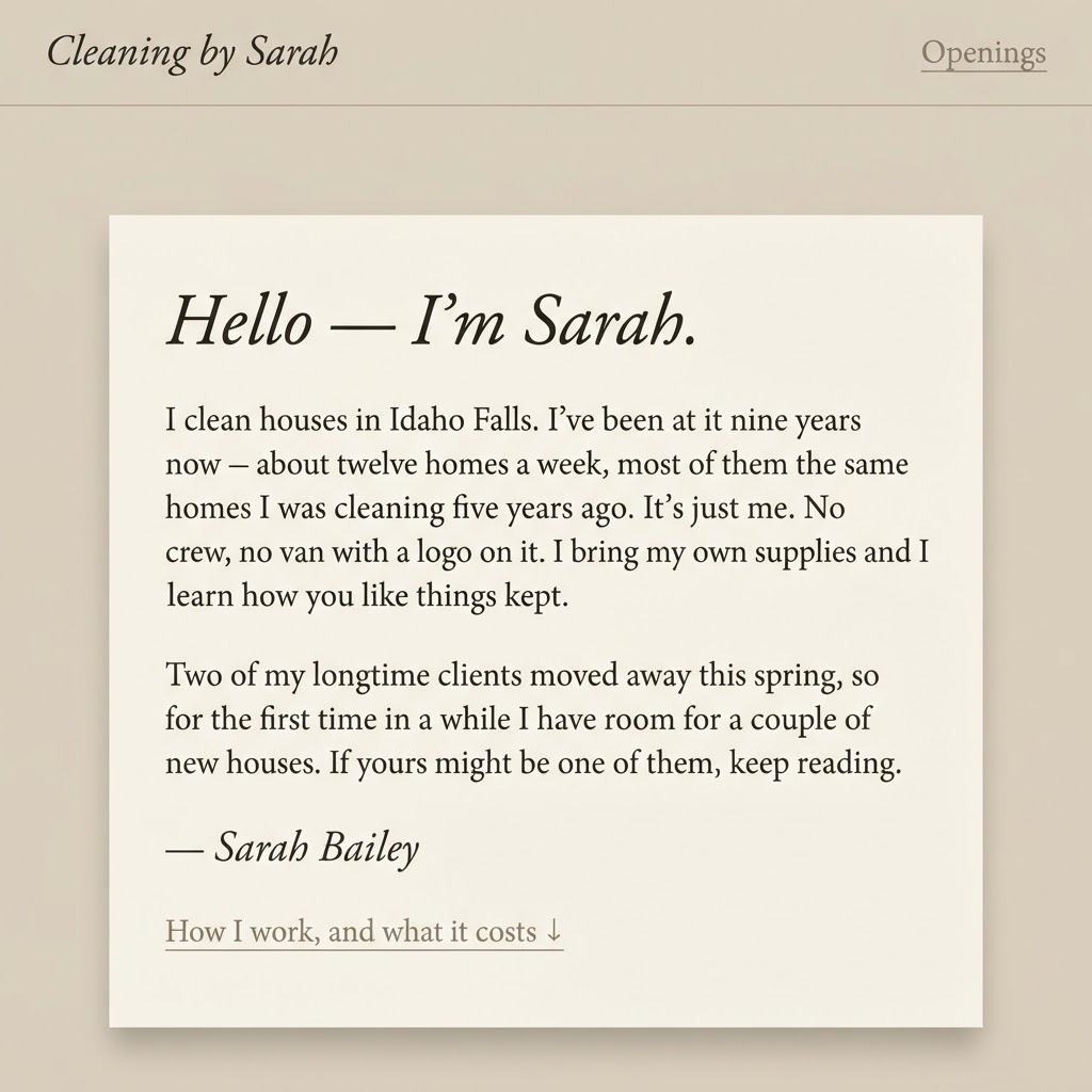 Cleaning by Sarah
