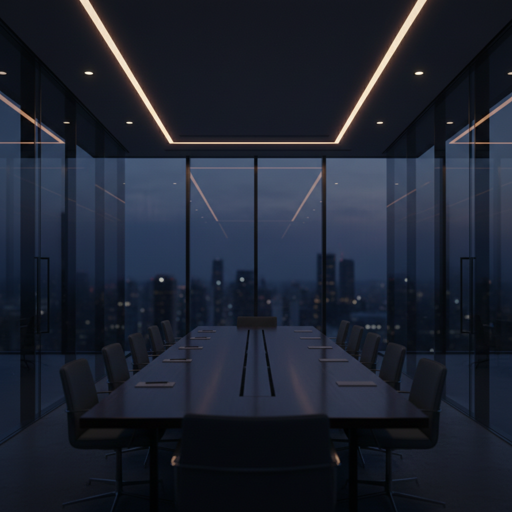 Boardroom at dusk