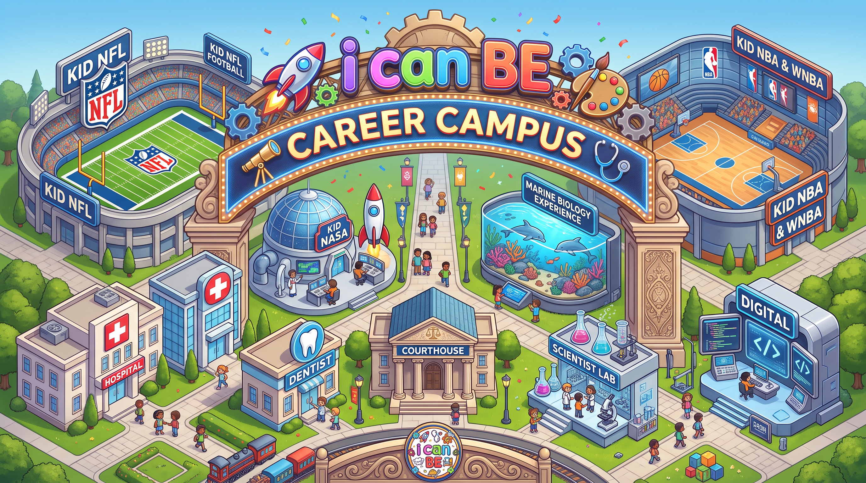 i can BE Career Campus — an isometric world of dream career zones