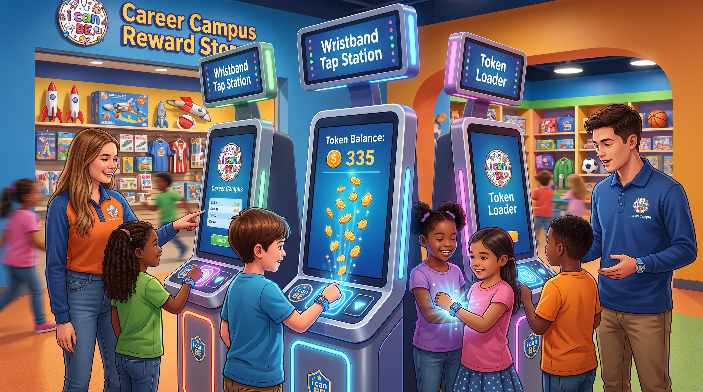 Career Campus Reward Store wristband tap stations