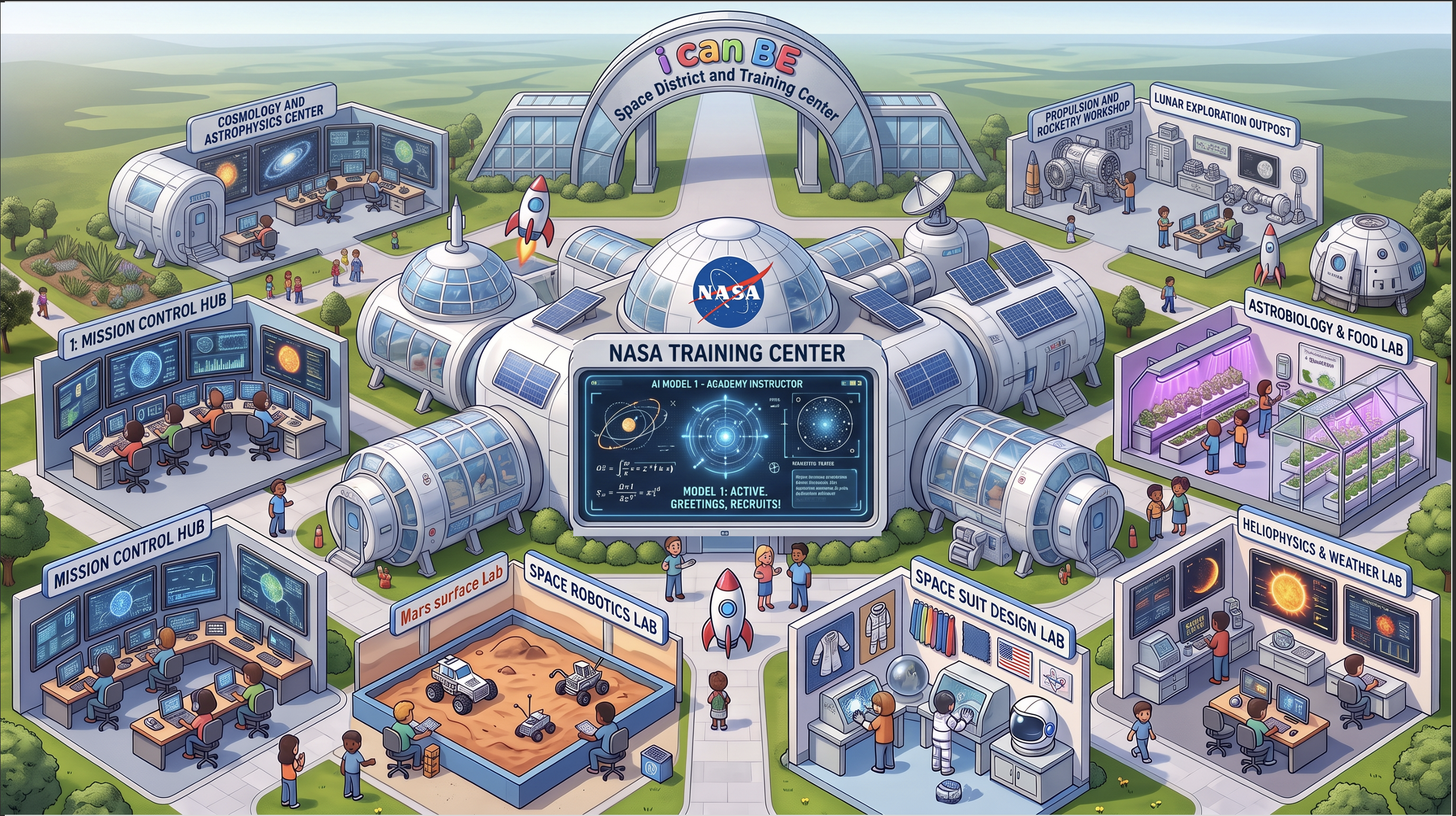 Space District & Training Center concept render