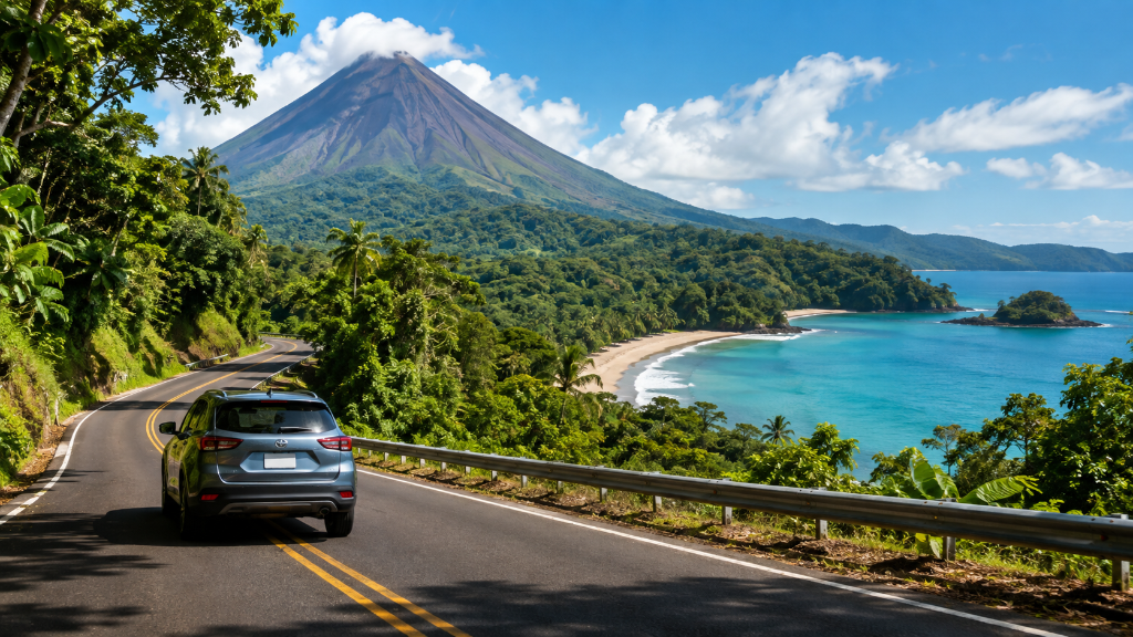 Natural Car Rental SUV beginning a seven-day Costa Rica road trip