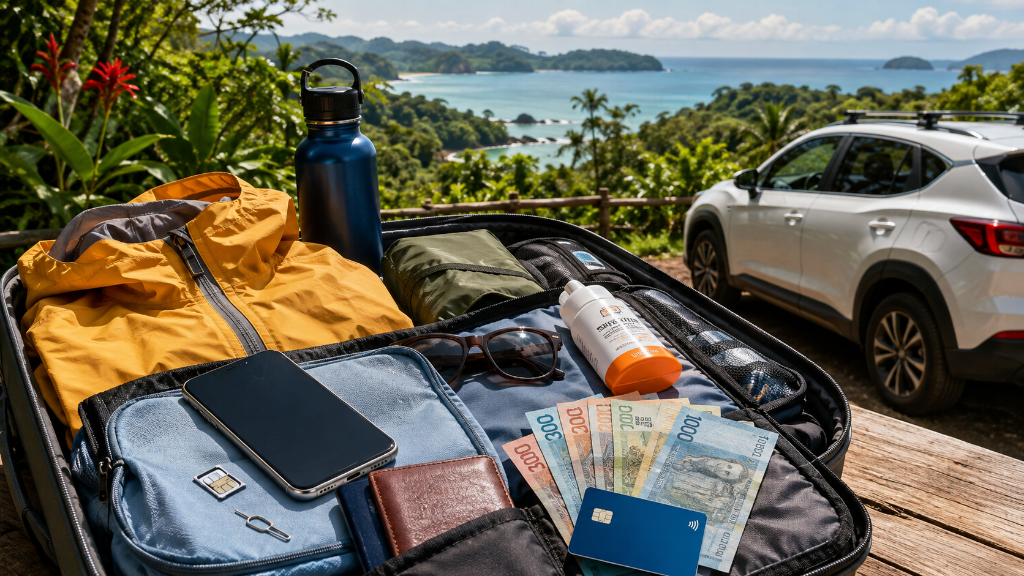 Natural Car Rental SUV prepared for a Costa Rica vacation