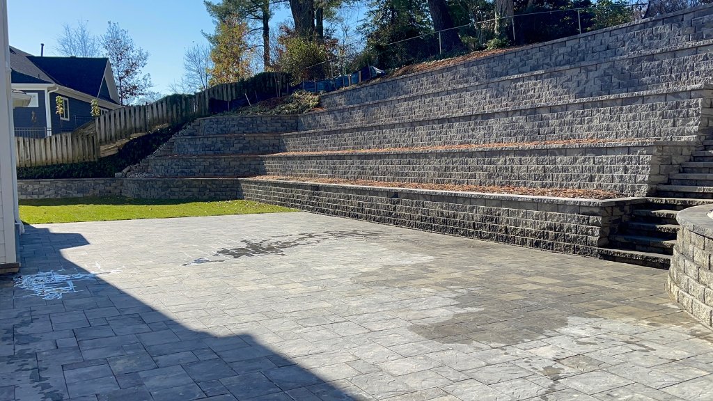 Terraced Hillside — after photo, Bare, eroded slope transformed into a stunning terraced hard