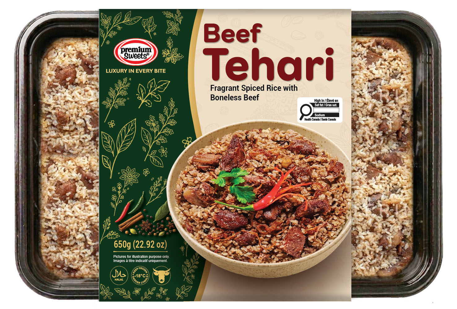 Beef Tehari sleeve tray
