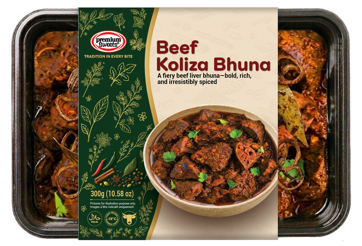 Beef Koliza Bhuna sleeve tray
