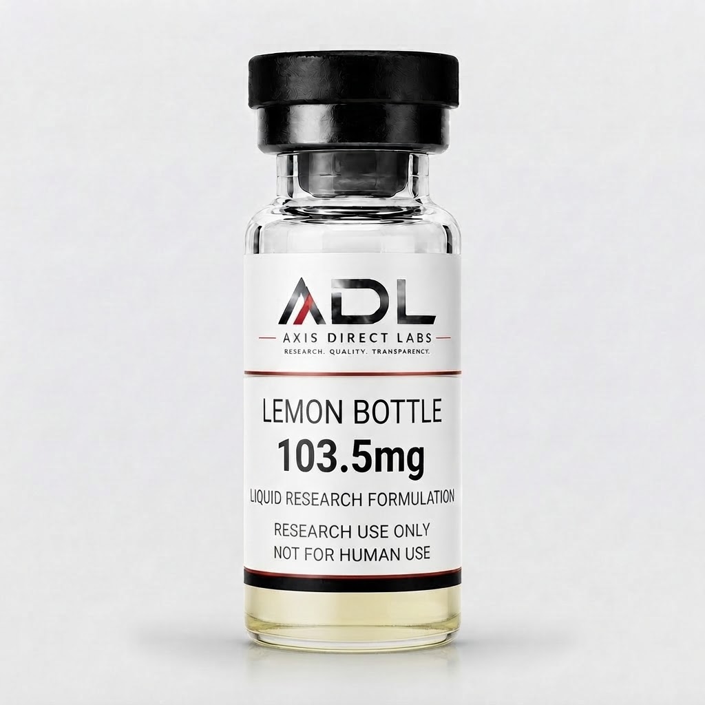ADL-LB 103.5mg β research compound vial with batch and COA readout
