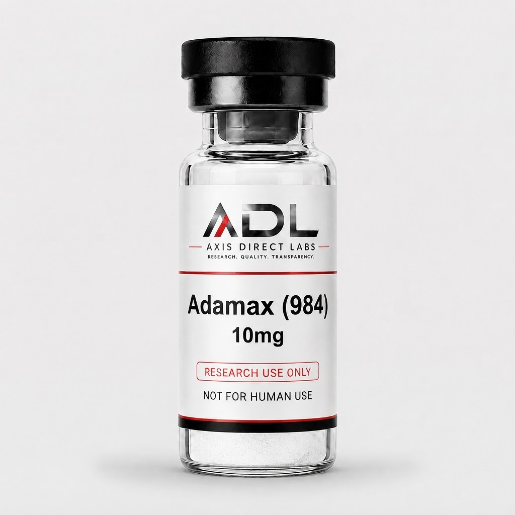 Adamax (984) 10mg — research compound vial with batch and COA readout