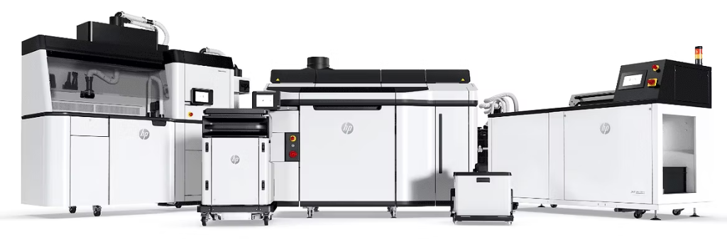 HP Multi Jet Fusion 3D printing system — printer, processing station and build unit