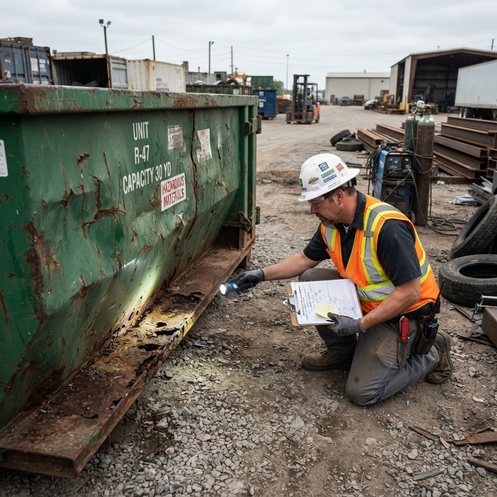 How to inspect a damaged dumpster