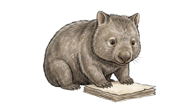 Digby, the friendly wombat writing companion