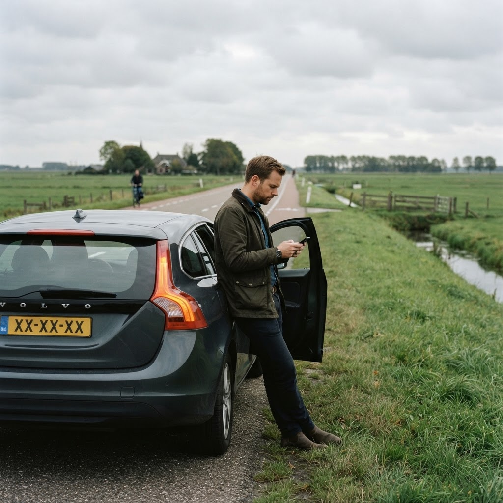 Automobilist vraagt pechhulp on demand aan via de telefoon