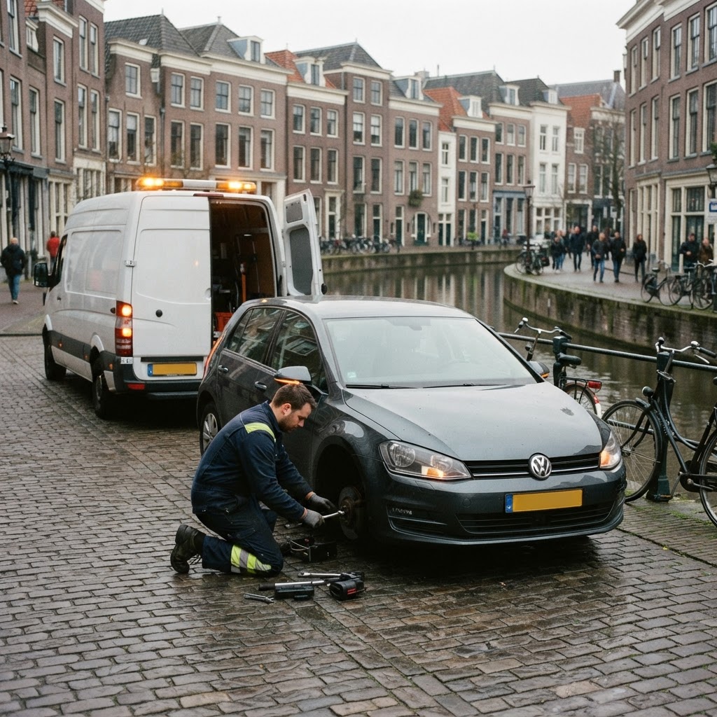 Pechhulp bij een auto in het centrum van Utrecht