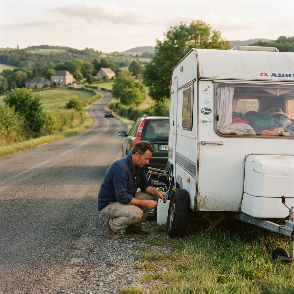 Pechhulp bij een caravan langs de weg