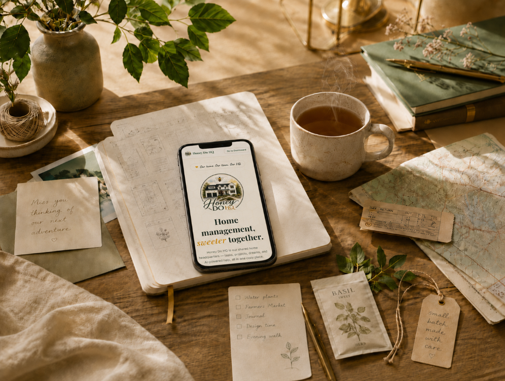 Thoughtfully designed digital tools in a warm, natural setting