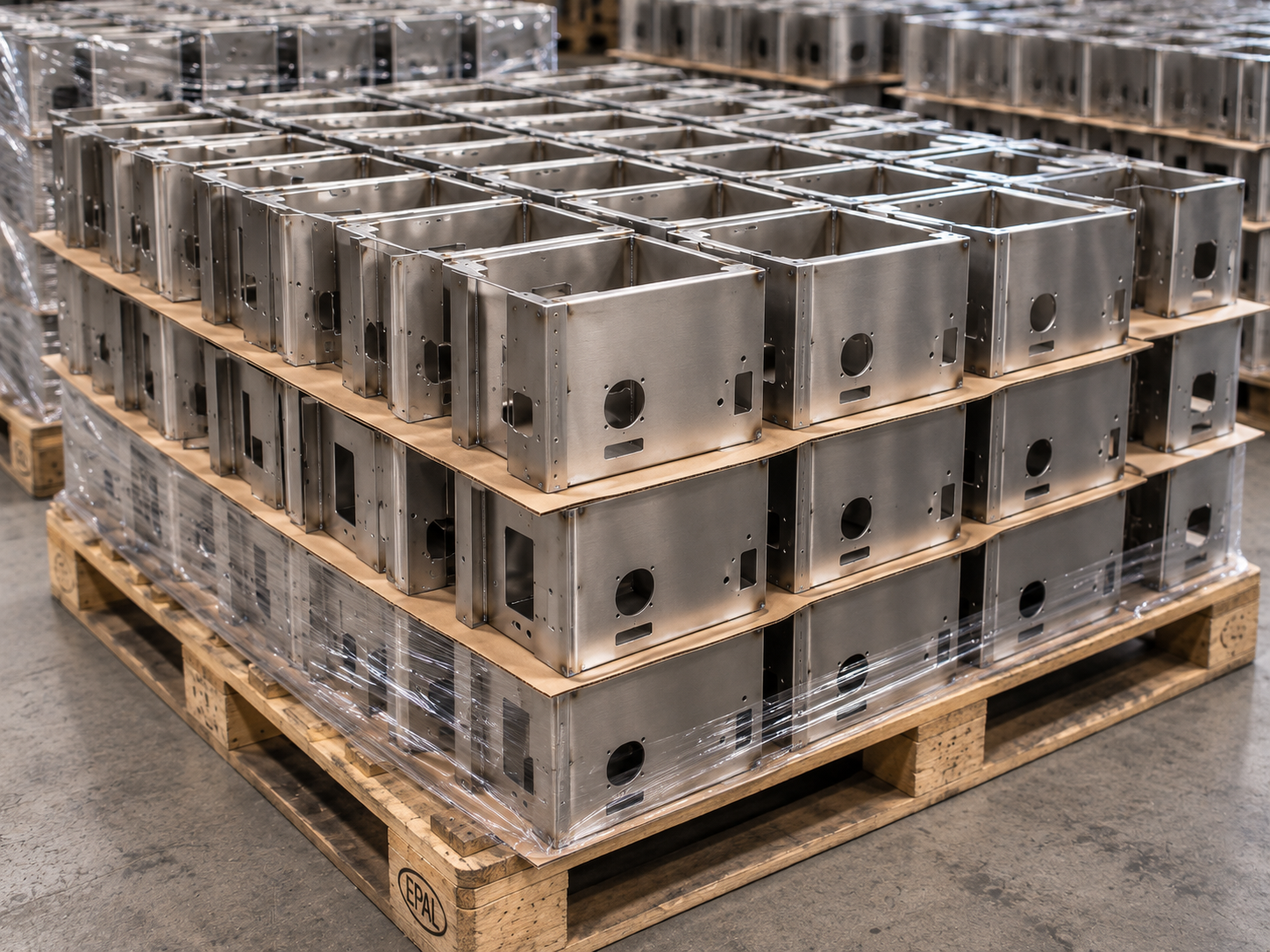 Pallets met identieke gelaste onderdelen
