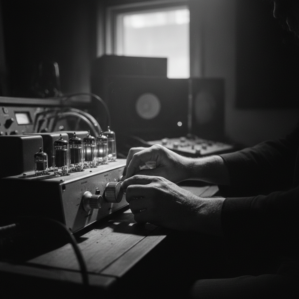 Joshua Cameron at the console