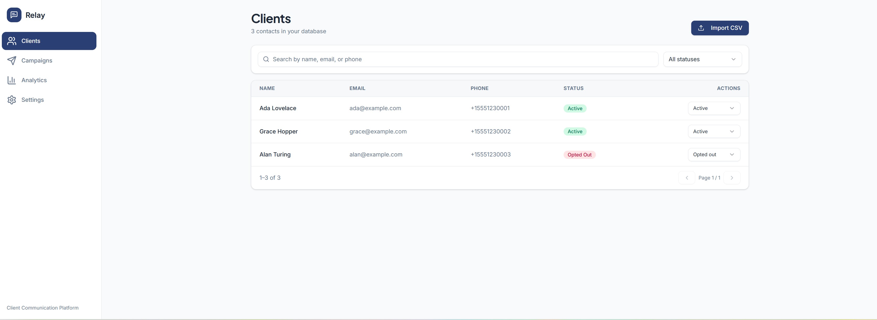 Bulk Text and Email template preview