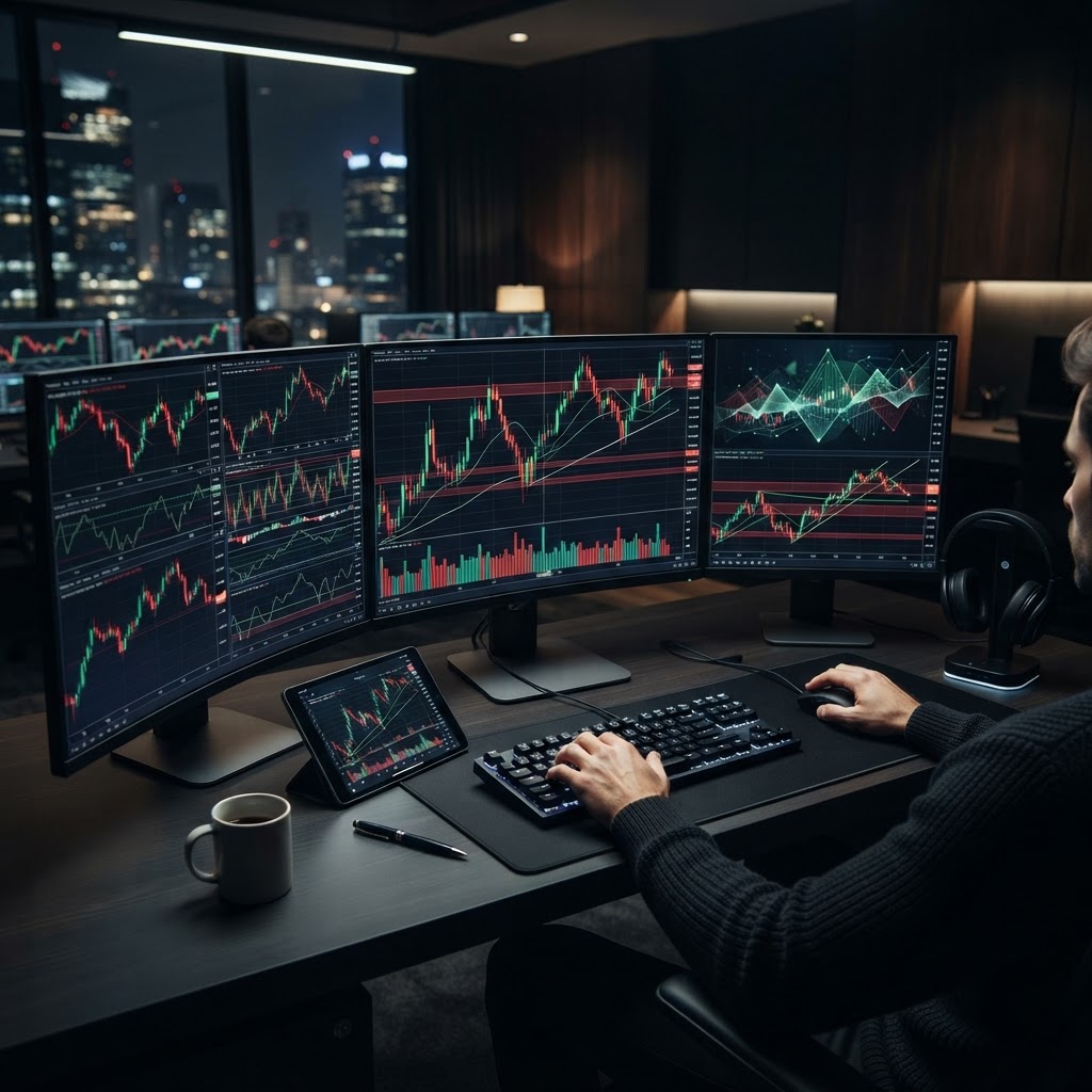 Graphiques boursiers complexes avec des lignes de risque représentant le drawdown journalier et total