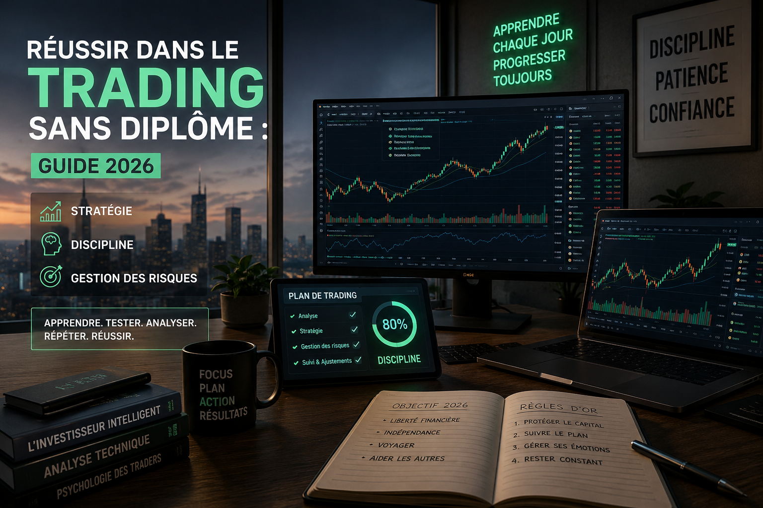 Réussir dans le trading sans diplôme : stratégie, discipline et gestion des risques
