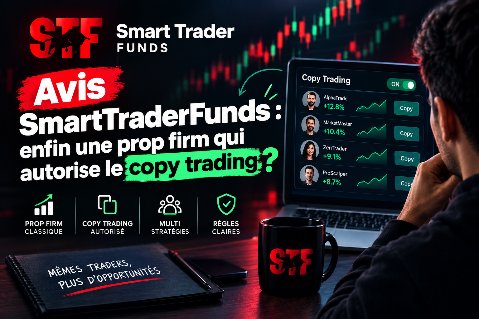Avis SmartTraderFunds : enfin une prop firm qui autorise le copy trading