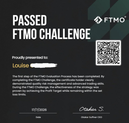 Louise — FTMO Challenge réussi