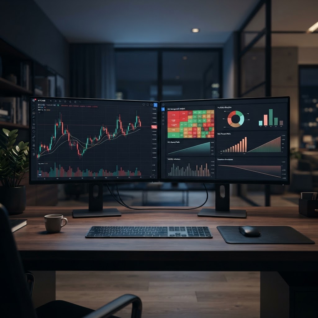Graphiques de trading professionnels illustrant la gestion du drawdown et du risque financier