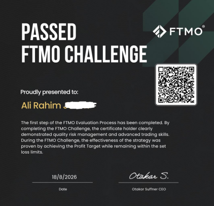 Ali Rahim — FTMO Challenge réussi