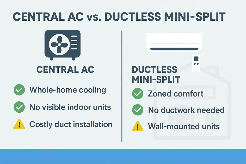 Ductless Mini-Split vs. Central AC: Which Is Better for Your Home? — AIRmazing HVAC Services